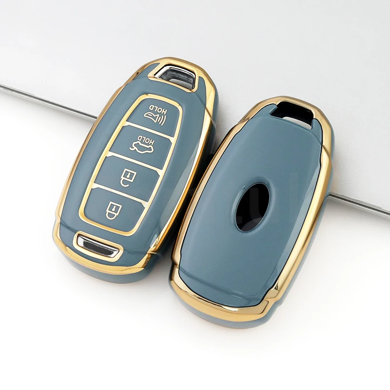 Чехол для автомобильного ключа из ТПУ с 4 кнопками брелок Hyundai I30 Ix35 KONA Encino Solaris Azera