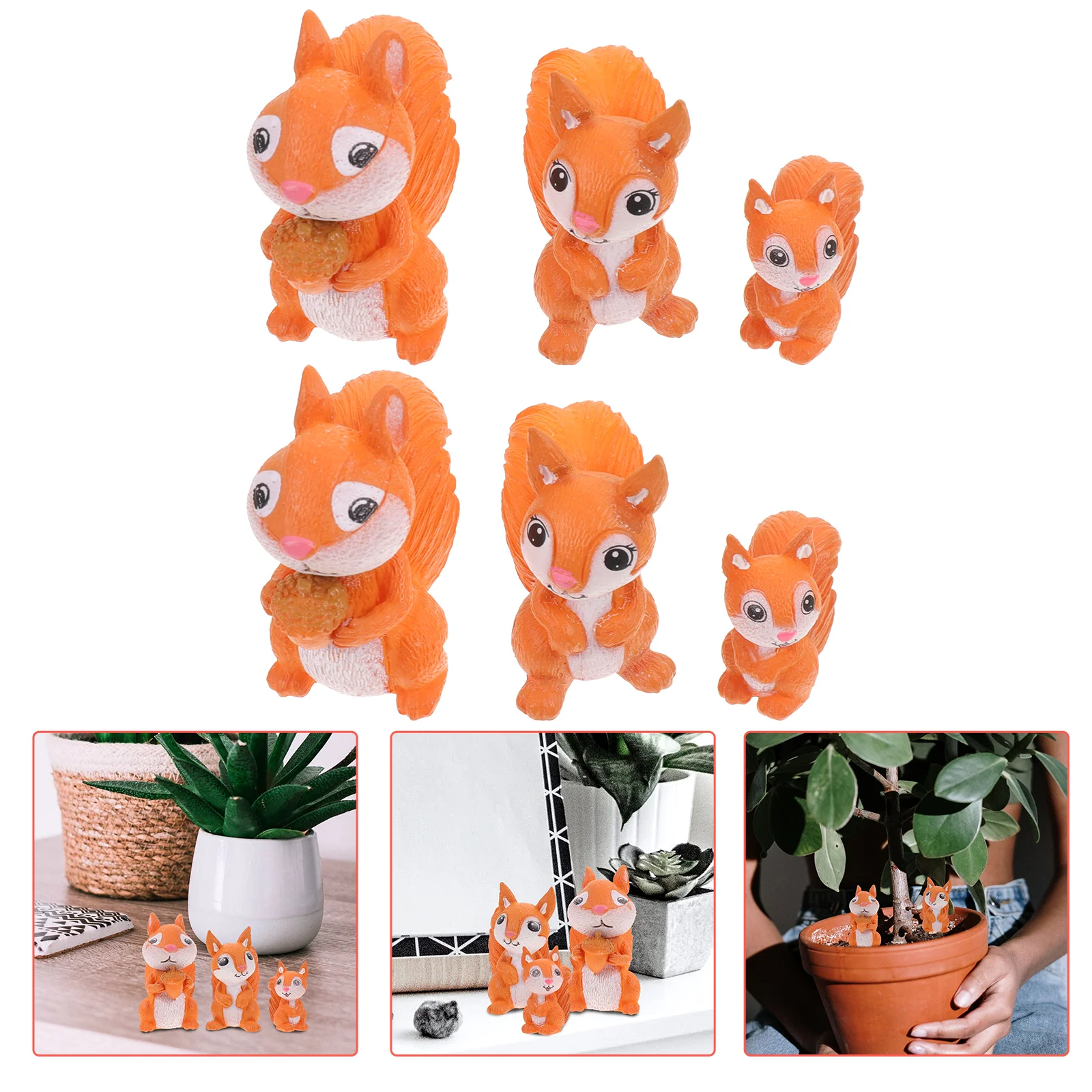 

Squirrel Miniature Figurines Figurine Figures Decor Animal Statue Ornament Kids Wild Forest Life Topper Animals Woodland