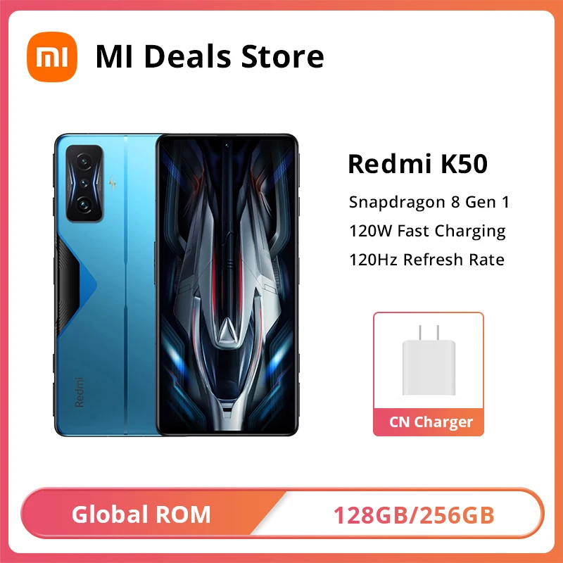 

Смартфон Xiaomi Redmi K50 с глобальной прошивкой, версия для игр, телефон с восьмиядерным процессором Snapdragon 8 Gen 1, 120 Гц, OLED-дисплей 6,67 дюйма, NFC