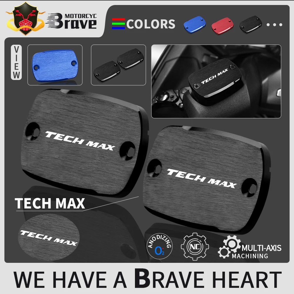 

Tmax560 Motorcycle 2Pcs Front Brake Fluid Fuel Reservoir Tank Cap Cover For YAMAHA T-Max TMAX 560 T-max560 Techmax Tech Max T