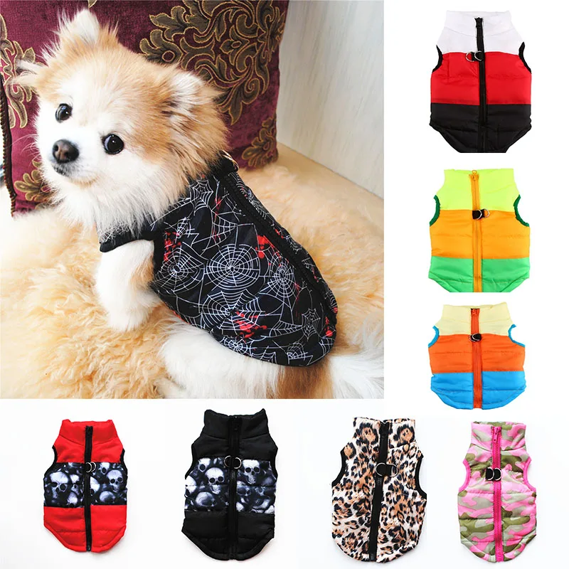 

New Winter dog coat Windproof dog clothes for small dogs velveteen outfit vest warm jacket pug yorkie chihuahua dog costume