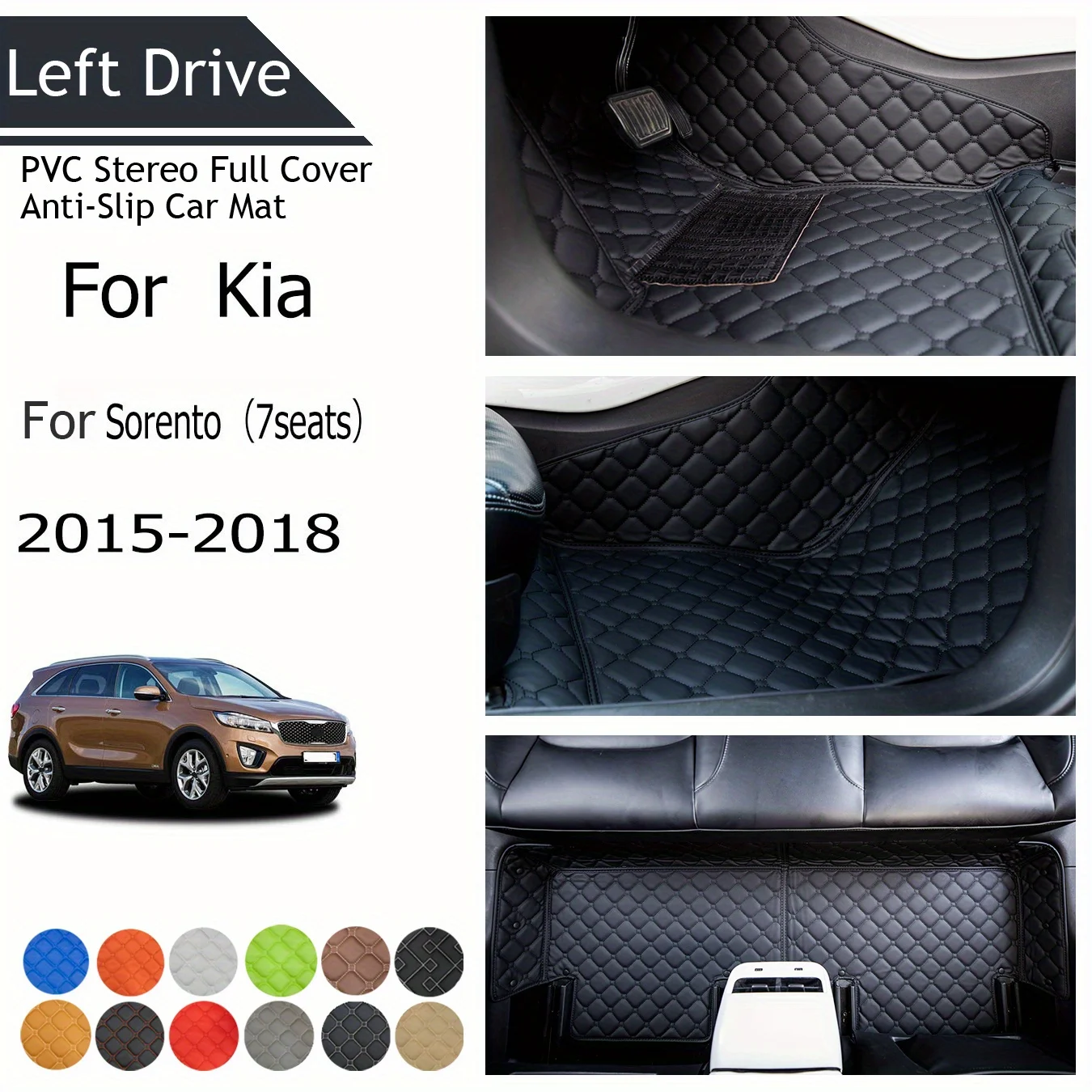 

[HD] для KIA для Sorento(7 сидений) 2015-2018, трехслойный ПВХ стерео полноразмерный Противоскользящий автомобильный коврик, автомобильные напольные коврики, автомобильные аксессуары