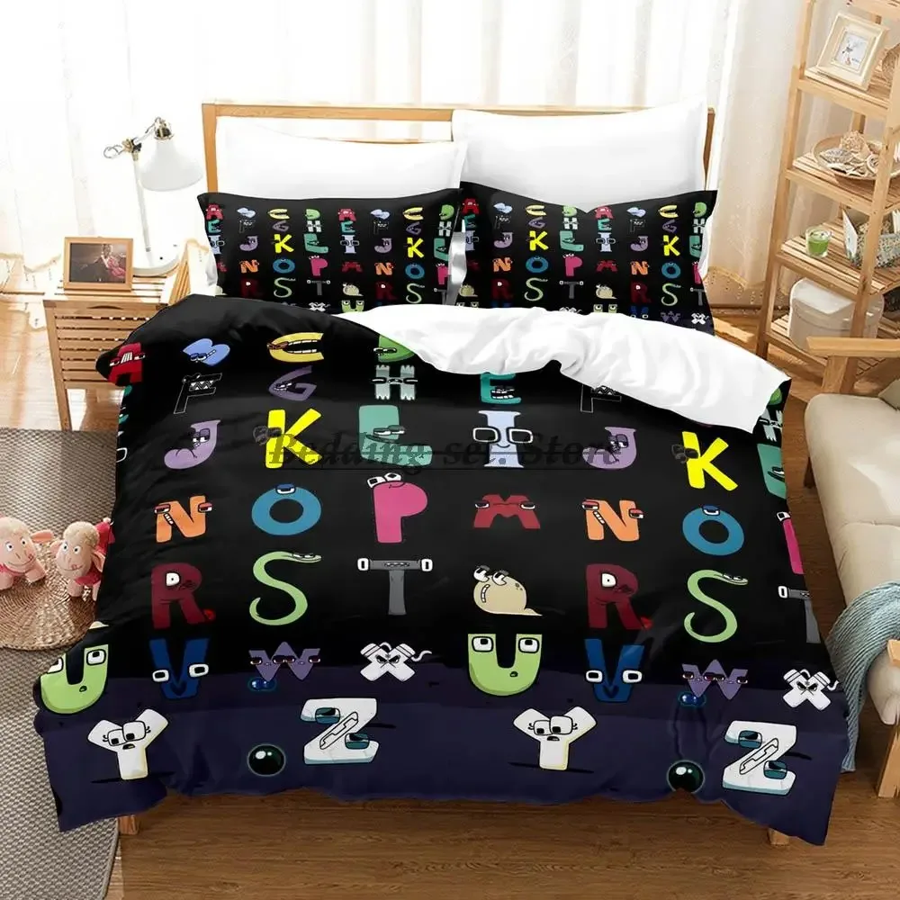 2023 Alphabet Lore Bedding Set Single Twin Full Queen King Size Bed Aldult Kid Bedroom Duvetcover Sets Anime Sheet
