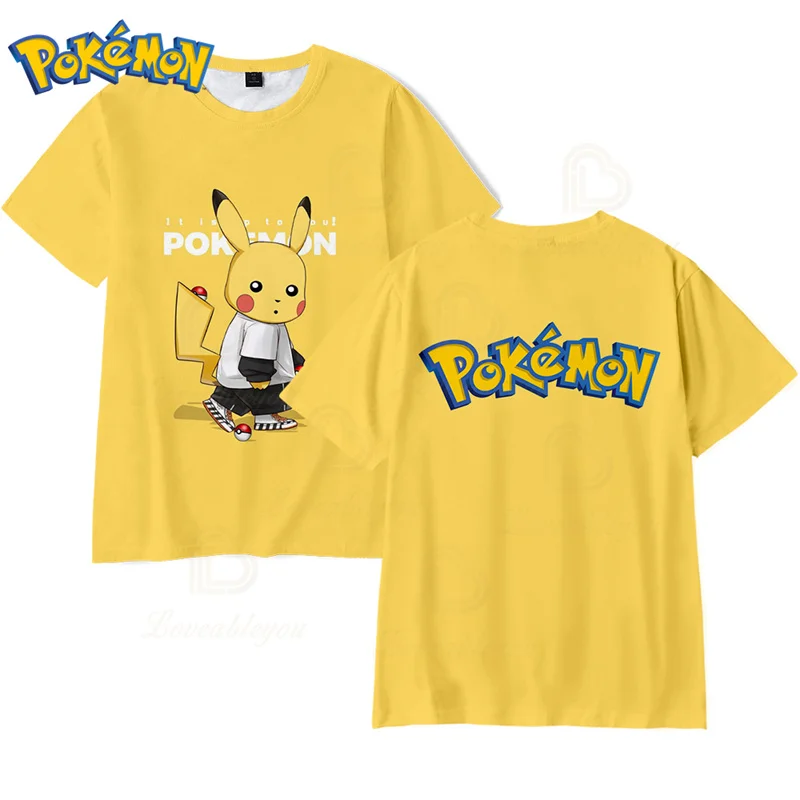 

Flareon Raichu Charmander Pikachu Pokemon Summer T-shirt T Shirt Tees Ketchum Men Tops Oversized Short Bulbasaur Charizard