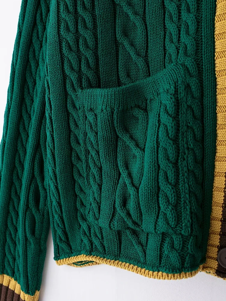 Новинка осени/зимы 2024 женский вязаный топ в стиле ретро повседневный однобортный