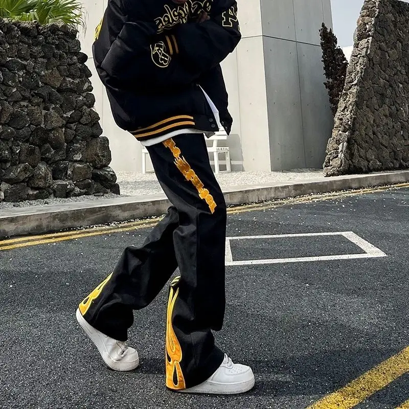 Hip Hop Jeans for Men Straight Baggy 2022 Trend Mens Cowboy Pants Retro High Quality Classic Graphic Ripped with Print Trousers