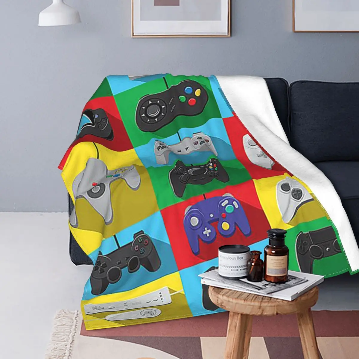 Плед одеяла для геймпада флисовый текстиль Декор коллаж подарок детей