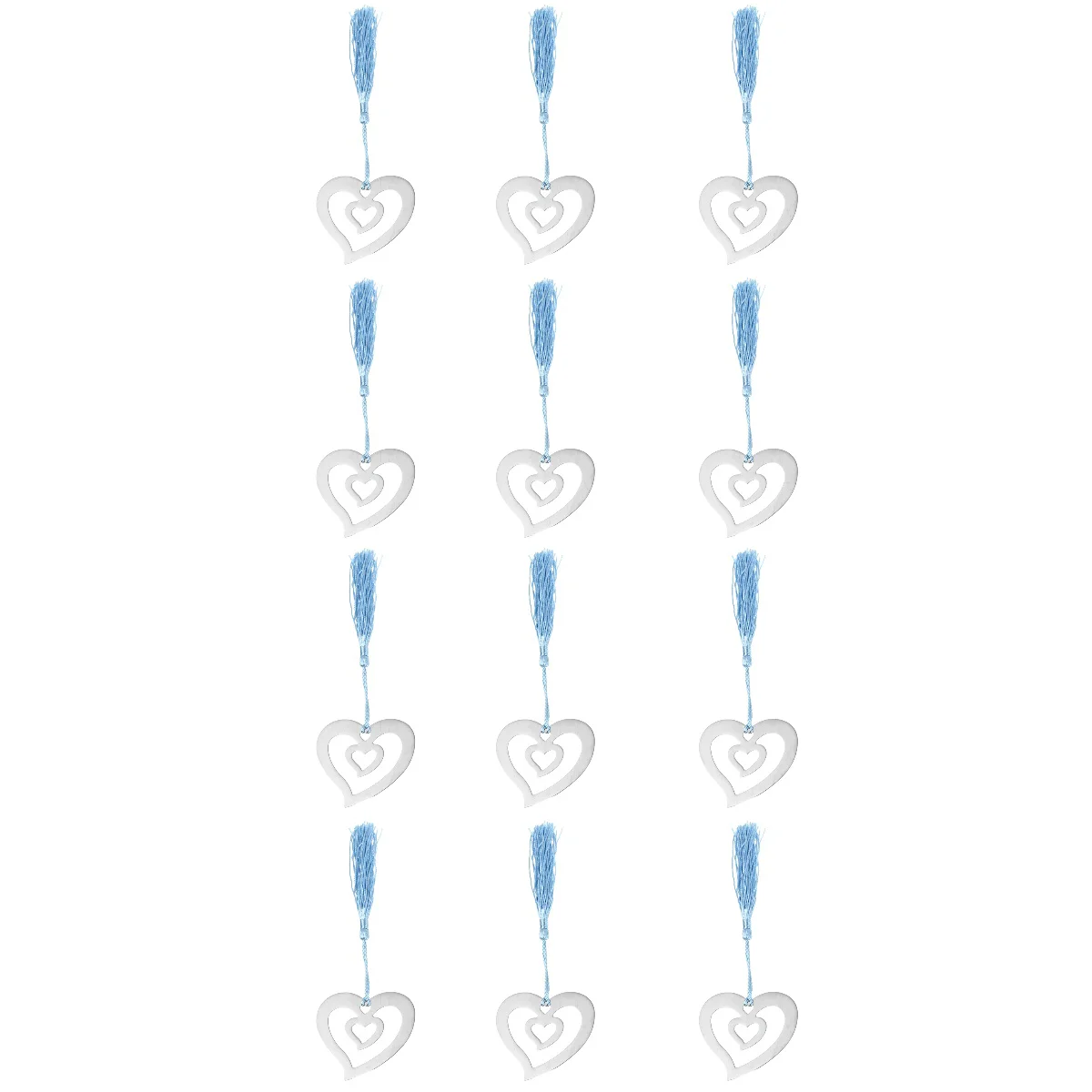 

12 Pcs Heart Bookmarks Tassel Reading Bookmarks Decorative Book Page-markers