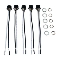 5pcs ON/OFF Rotary Stye Single Pole Canopy Switches with Two 4" 18AWG Wire .5A 250V/3A 125V/1A 125VT Black