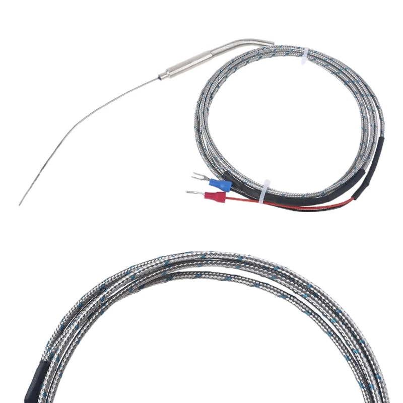 

K-Type Thermocouple with 1mm x 100mm Probe Temperature Sensors 1M/3.28FT Cable 2 Wire Temperarure Controller Durable 367D
