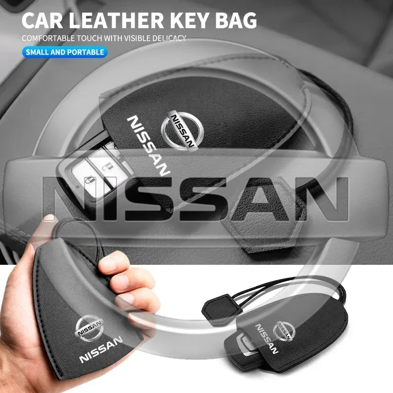 Автомобильный держатель для ключей новый кожаный брелок Nissan Qashqai Tiida Kicks Versa Leaf Sentra