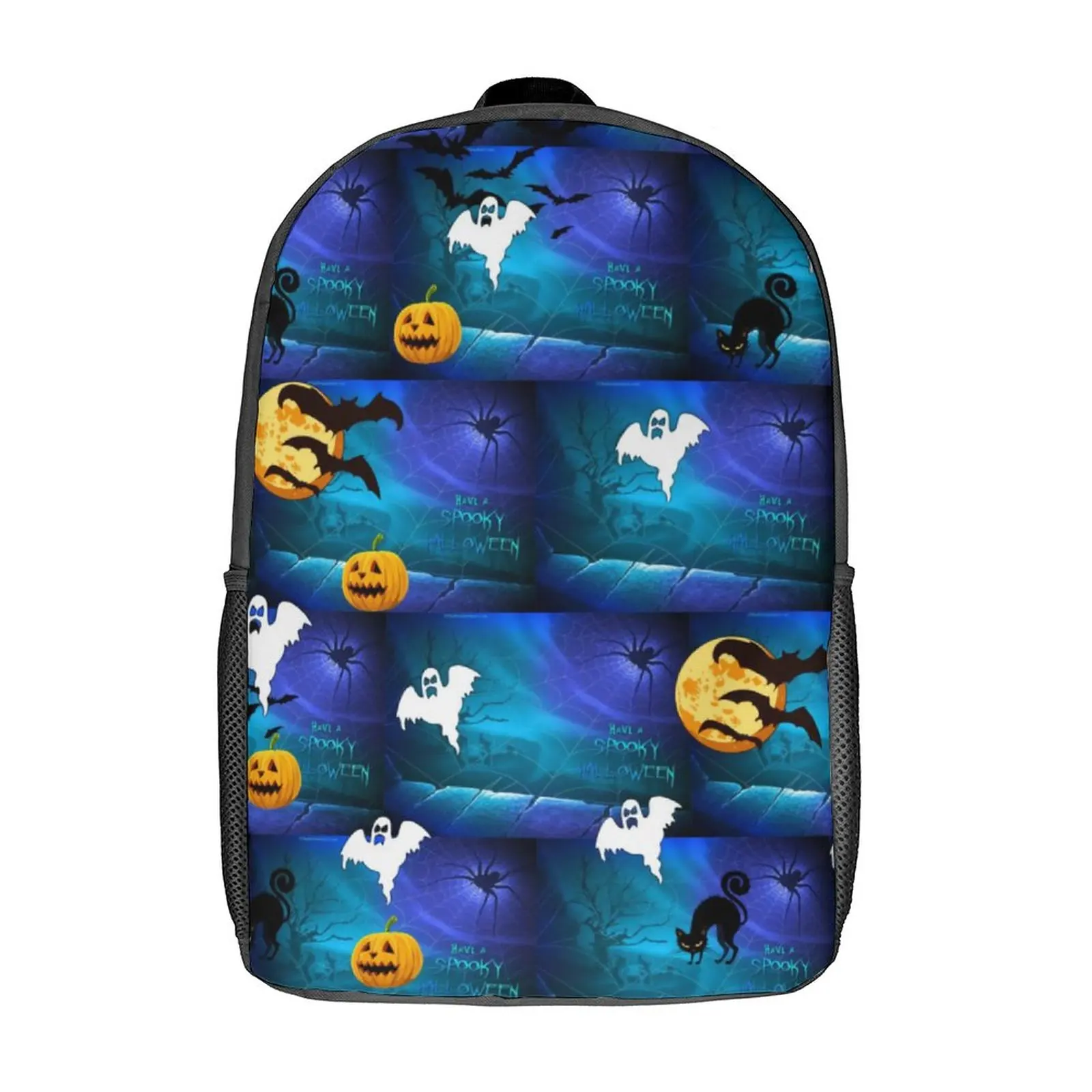 

Черный рюкзак с принтом летучих мышей для Хэллоуина для женщин и мужчин, повседневные Рюкзаки из полиэстера, большие повседневные школьные ...