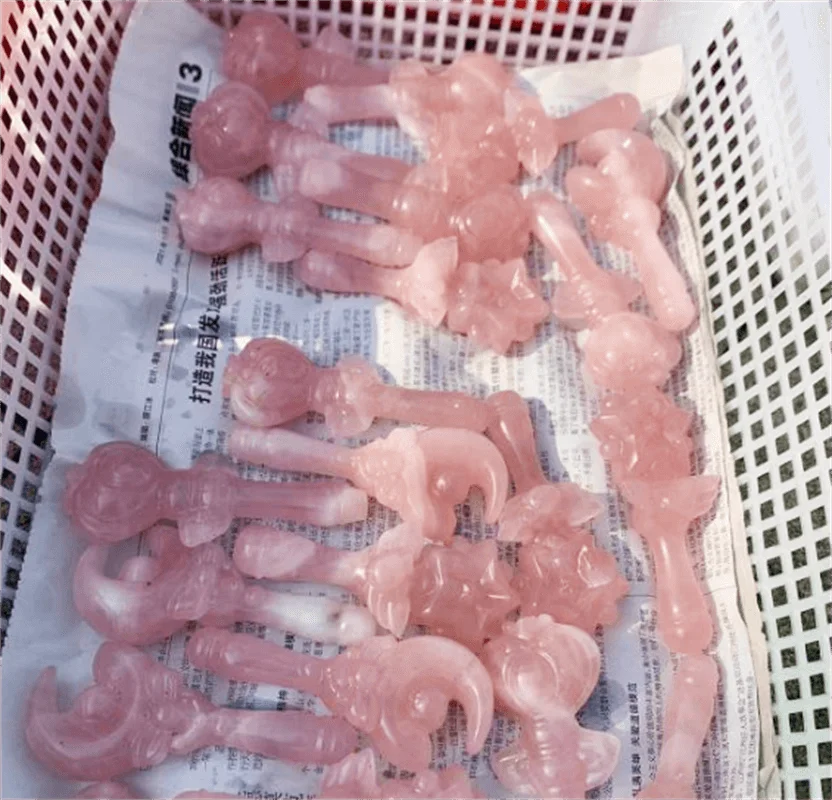 

1 шт., волшебная палочка из натурального розового кварца