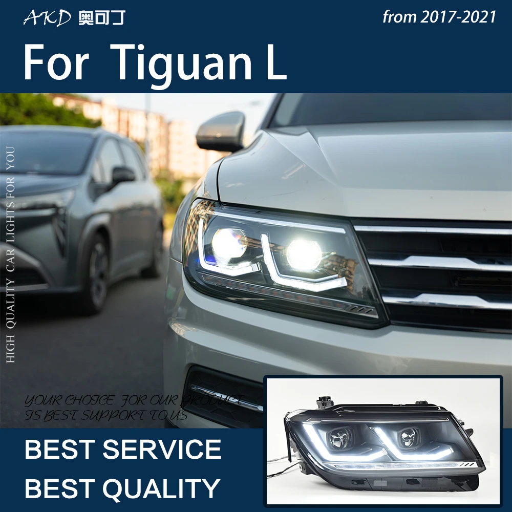 

Car Lights For Tiguan L 2017-2021 LED Auto Headlight Assembly Upgrade 2022 Style Design LHD RHD Bicofal Lens Tools Accessories