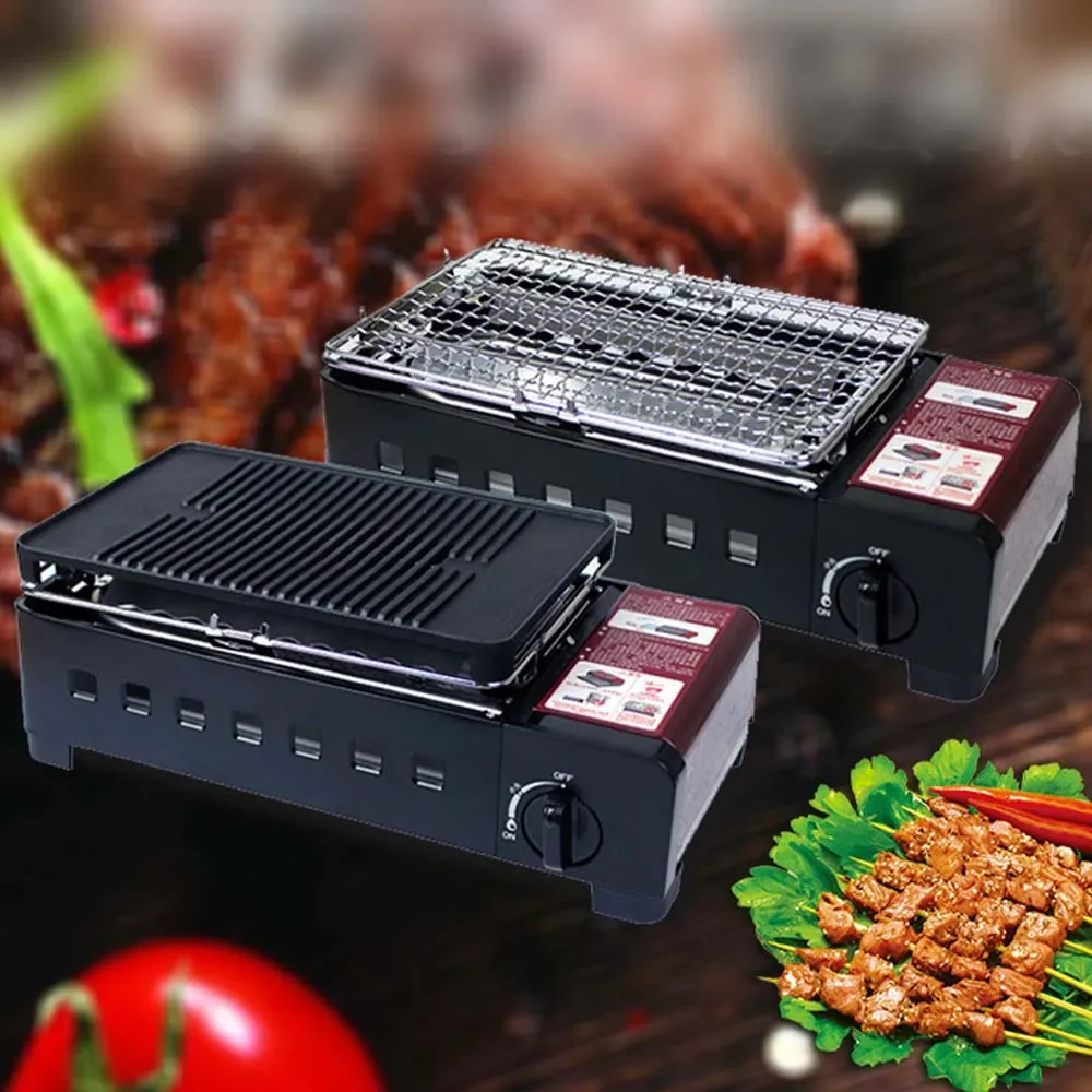 Портативный газовый гриль плита для кемпинга барбекю уличный бытовой шампуры