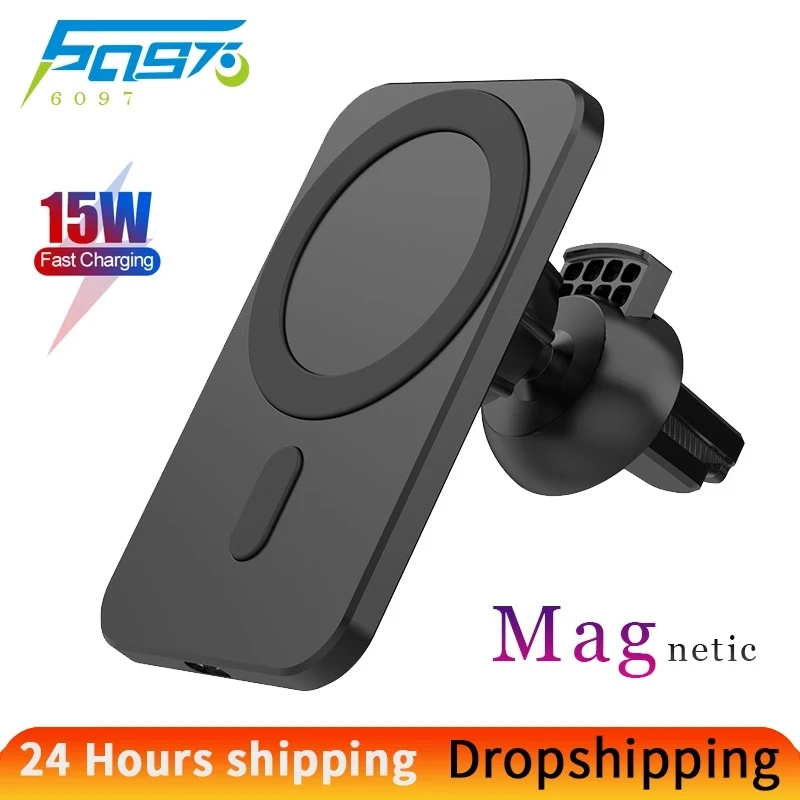 

6097 Magnetic car wireless chargers For iPhone 13 series Inductio charger 15W Fast Charging car Phone Holder for iphone 12 pro