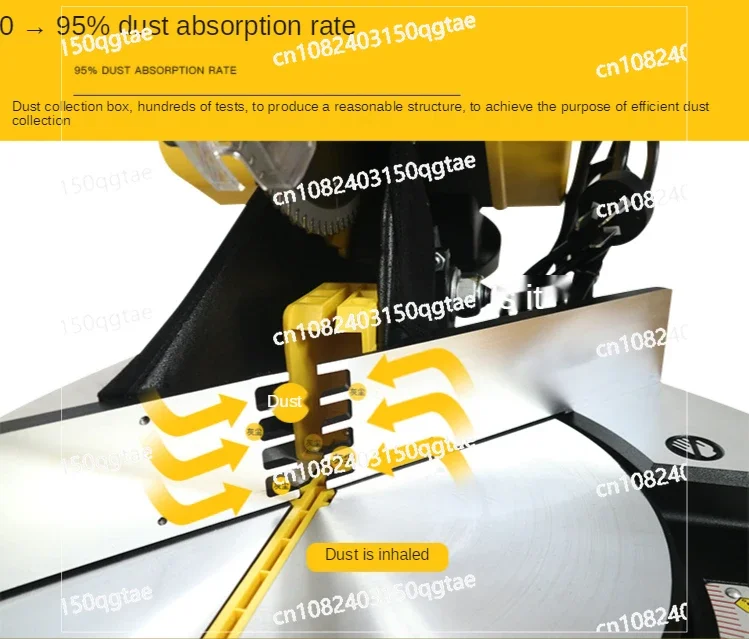 220 В 2200 Вт Беспыльная торцовочная пила Настольная 45 градусов Электрический