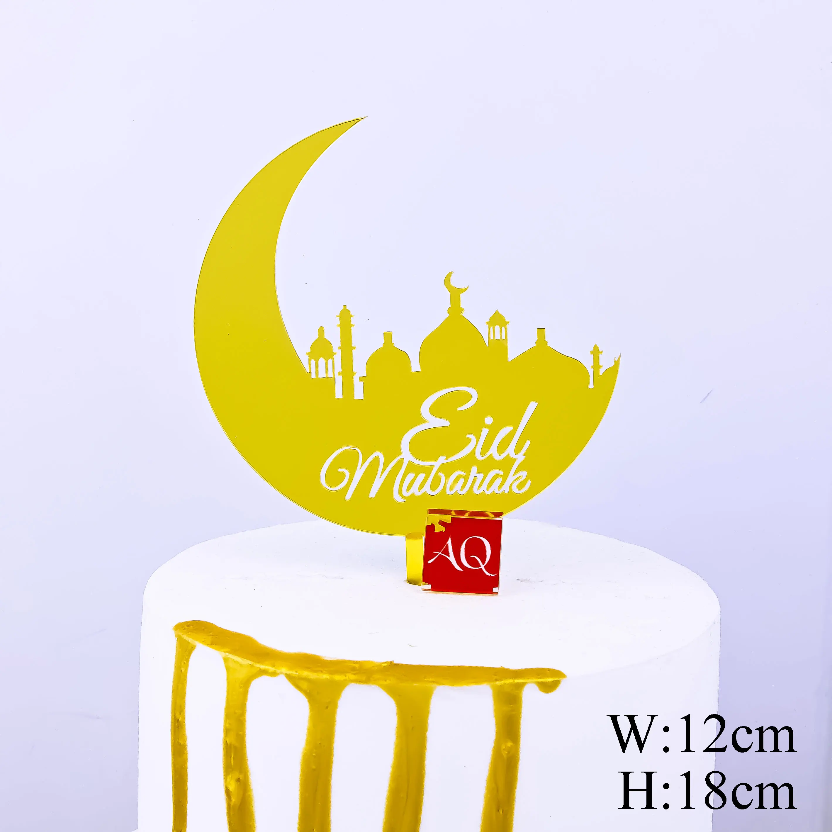 10 шт./золотые акриловые зеркальные ИД Мубарак топперы для капкейков Рамадан