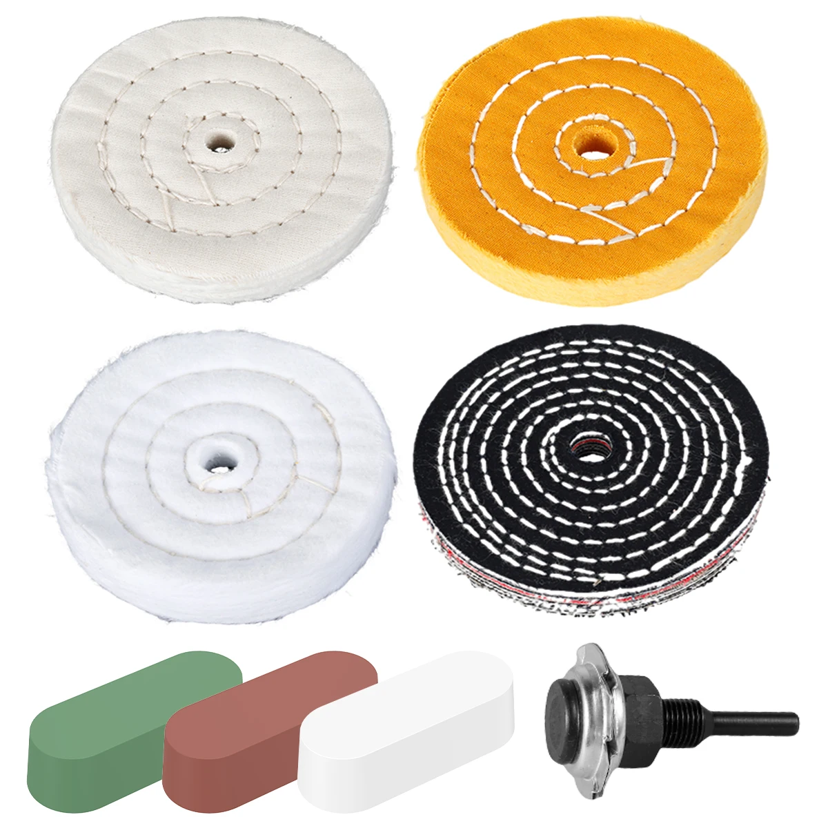 

4In Polishing Wheel Wear Resistant Cloth Buffing Wheel Gold Silver Jewelry Mirror Polish Pad For Grinder Power Tool Accessories
