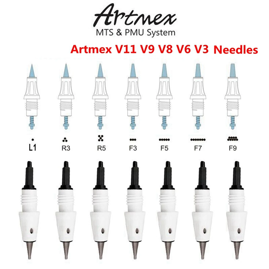 

10PCS Tattoo Needle Cartridges MTS Therapy System For Artmex V11 V9 V8 V6 V3 PMU Semi Permanent Makeup Skin Care