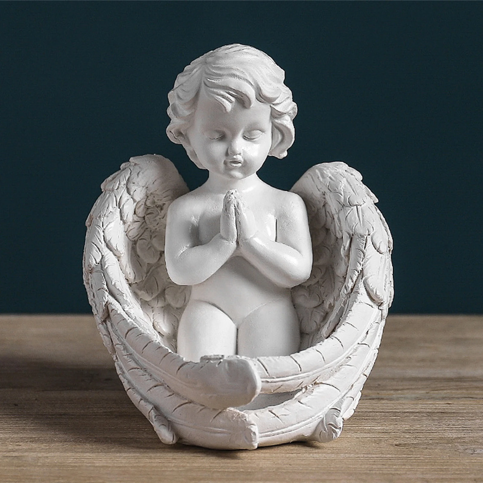 Cute Angel Candle Holder Statue Resin Angel Figurines Tealight Candle Holders Memorial Gifts for Loss of Loved Home Decorations