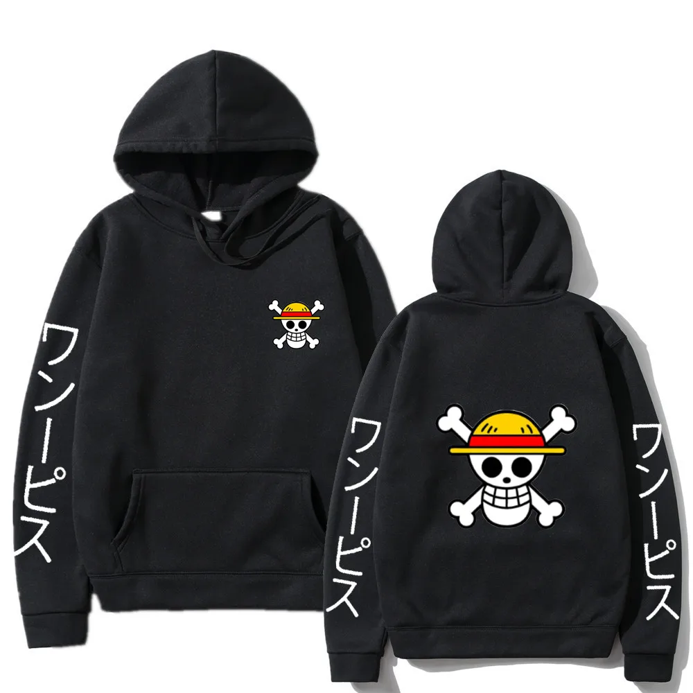 Mens Hoodies Anime Fleece Luffy Hoodie Men Women Autumn Winter Manga Sweatshirts Casual Fashion Hooded Tops Streetwear Clothes