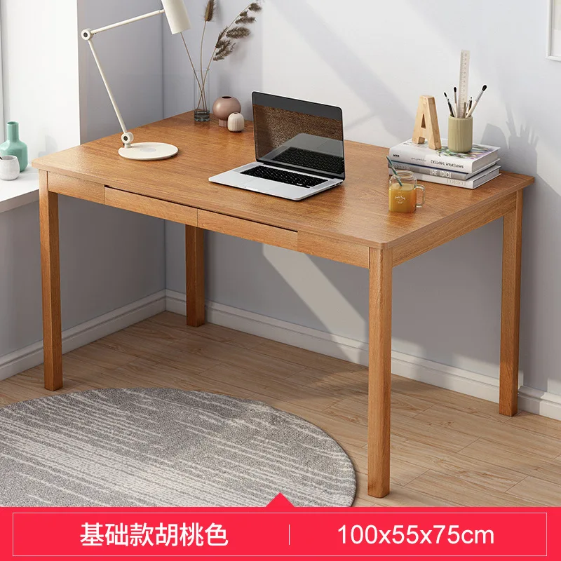 

SH Aoliviya Official New Nordic Burlywood Desk Simple Home Computer Bookshelf Combination Student Bedroom Writing Desk Study T