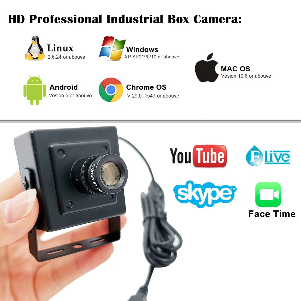 25mm 16mm Long Focal Length Lens HD 4MP Mini USB Webcam High Speed USB2.0 Security Video Camera For Computer Windows Linux Andro - купить по