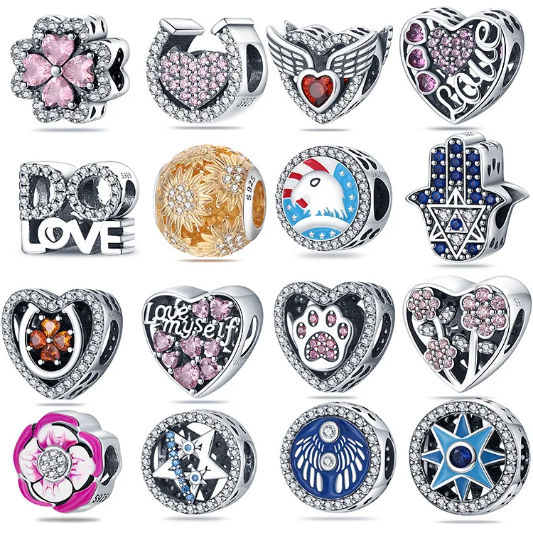

Sterling Silver Fashion Charms for Original Pandora Bracelets Necklaces Evil Eye Fatima Dangle Pendants Beads Boutique Jewelrys