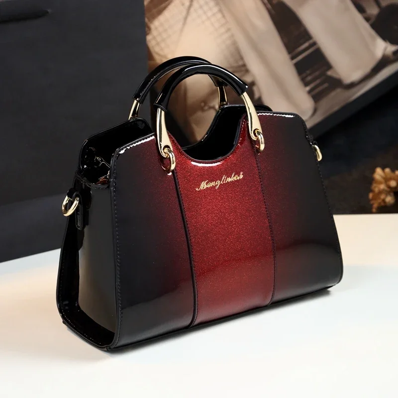 

2024 Brand Fashion Women's Handbag Simple Mom Bag Genuine Leather Female Middle-Aged Shoulder Crossbody Bag Portable Tote Bags