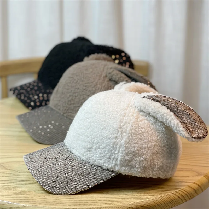 

Winter Fashion Rabbit Ear Cartoon Duck Tongue Hat Outdoor Sports Leisure Warm Baseball Hat Men Hat Women Hat Casual LUXXETON