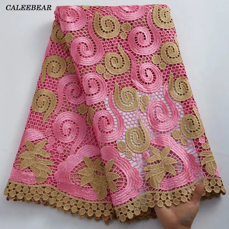 

Новейшая нигерийская французская Водорастворимая кружевная ткань для вечерние, новый дизайн, ткань для женского платья S2778