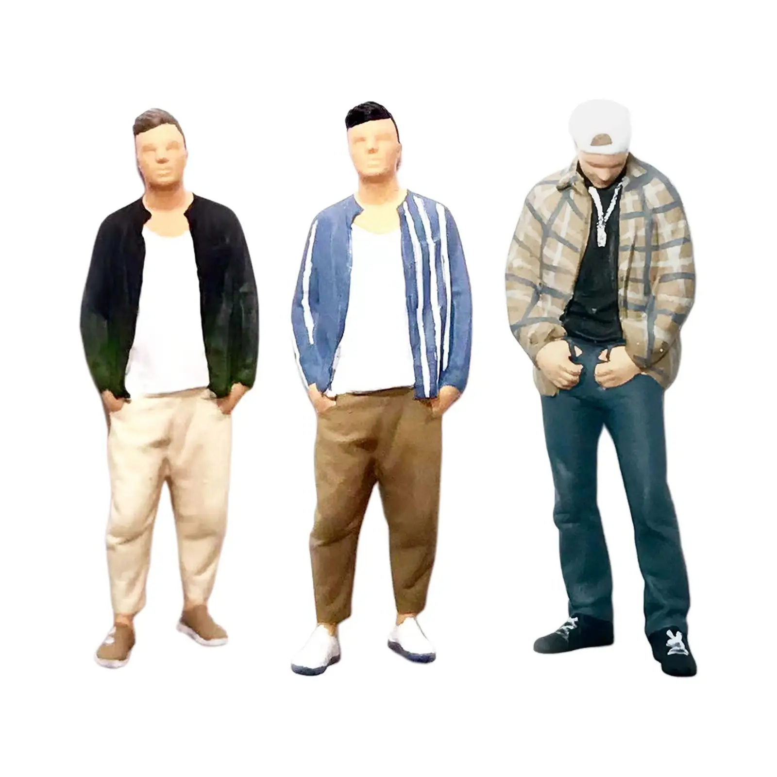 

1:64 Figure People Model Male Character Toys Colorful for Miniature Scenes