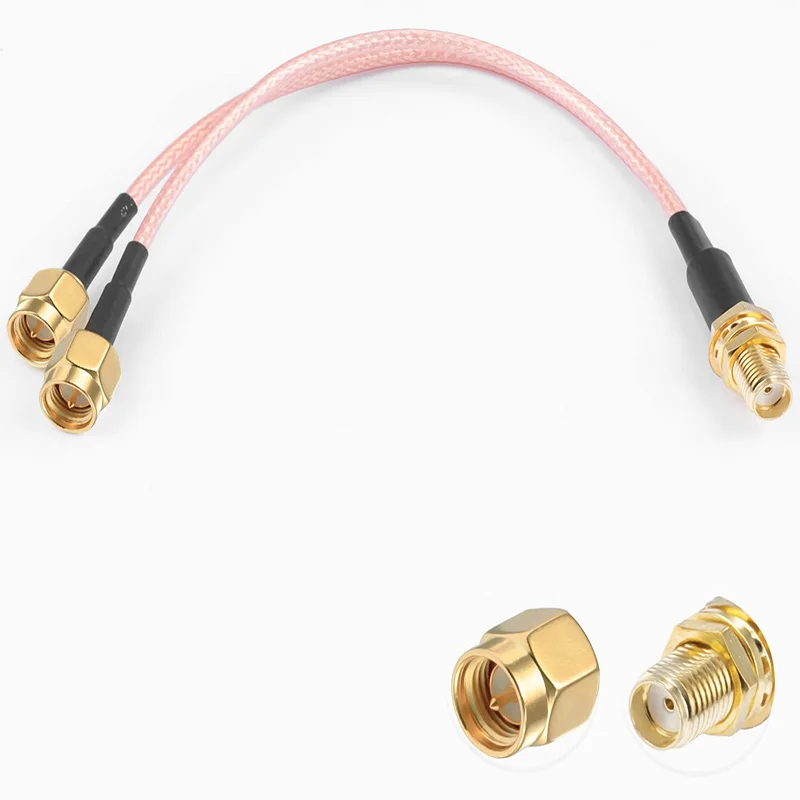 RP SMA Male/Female to Dual SMA Male Female 2 X SMA 2 Way Antenna Adapter Y Type Splitter Pigtail RG316 RF Coax Extension Cable images - 6