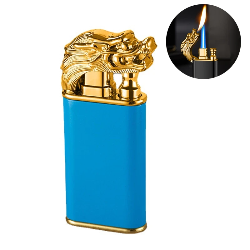 

Creative Metal Twin Flame Dragon Lighter Convertible Jet Flame & Naked Flame Cigarette Torch Lighter Luminous Butane Gas Lighter