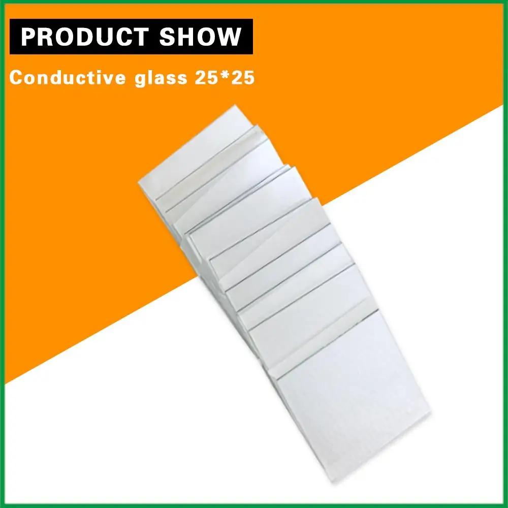

25x25x1.1mm 10-15 ohm/sq 100pcs Lab Transparent Conductive Glass Fluorine Doped Tin Oxide (FTO) Coated Glass