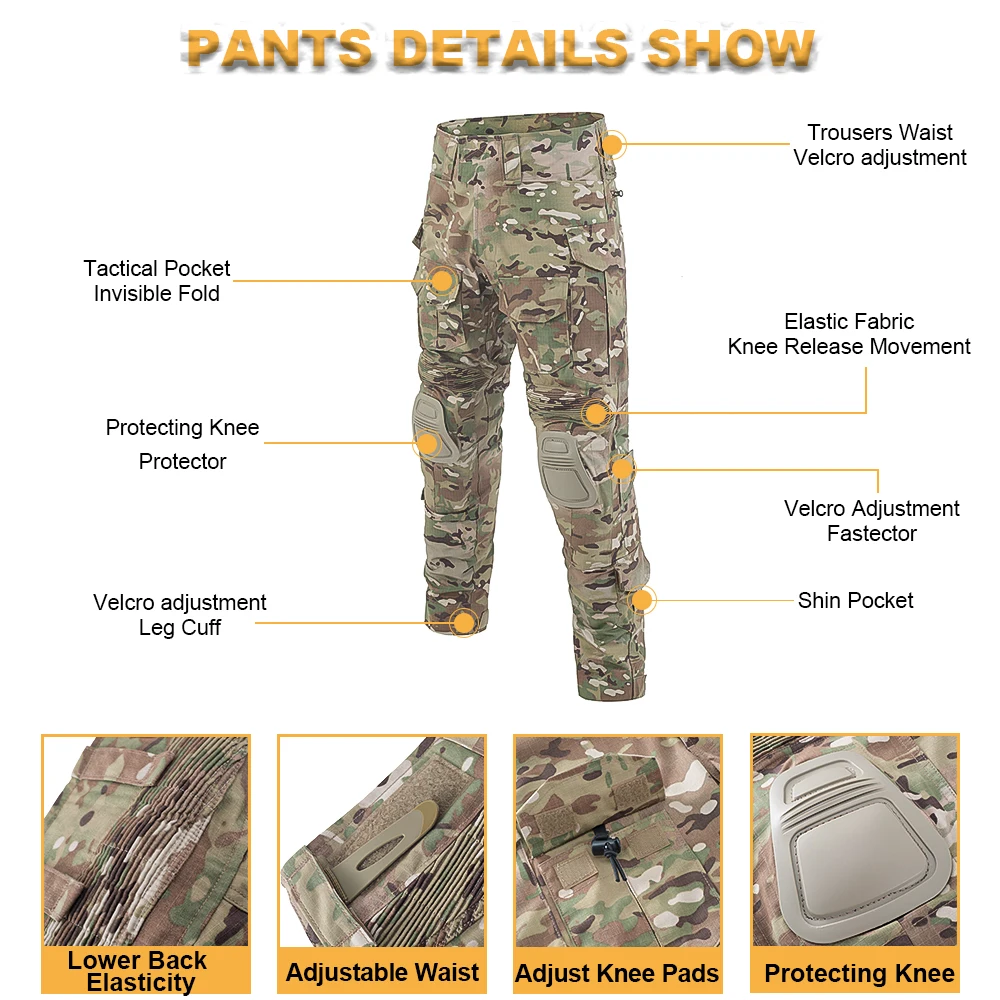 SINAIRSOFT Тактический боевой костюм G3 рубашка брюки с наколенниками обновление