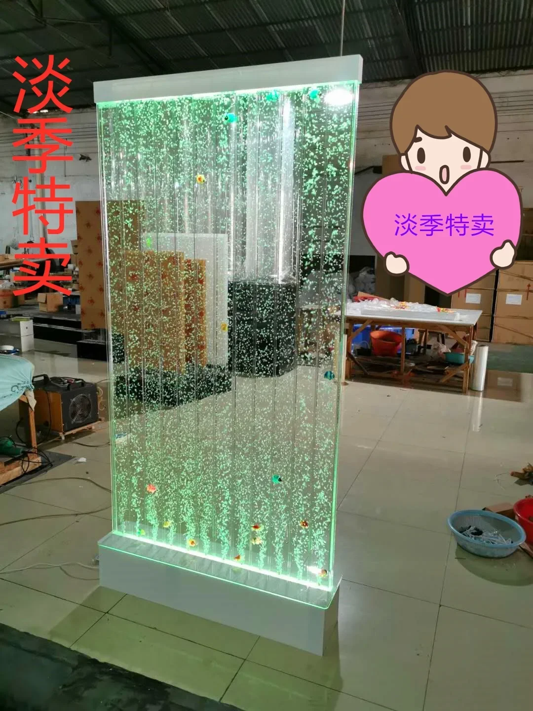 Акриловый экран для аквариума стена с пузырями потоком воды входной винный шкаф