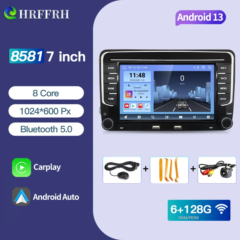

Для VW Golf Plus Golf 5 6 GTI GTR Touran Автомобильный мультимедийный плеер Радио CarPlay 8 ядер Auto 4G Wi-Fi GPS-навигационная система Воспроизведение аудио