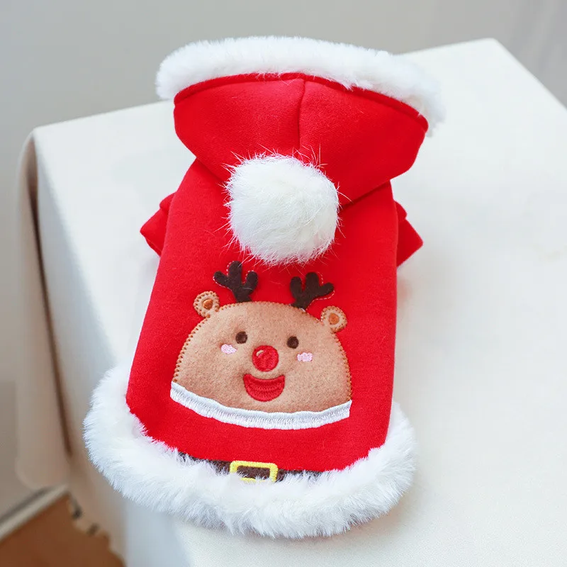 

Luxury Fur Pet Dog Clothes Winter Red Hooded Dog Coat For Small Medium Dogs French Bulldog Princess Girl Puppy Cat Jacket Bichon