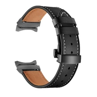 no gaps leather strap for samsung galaxy watch 4 band 44mm 40mm butterfly clasp bracelet for galaxy watch 4 classic 42mm 46mm