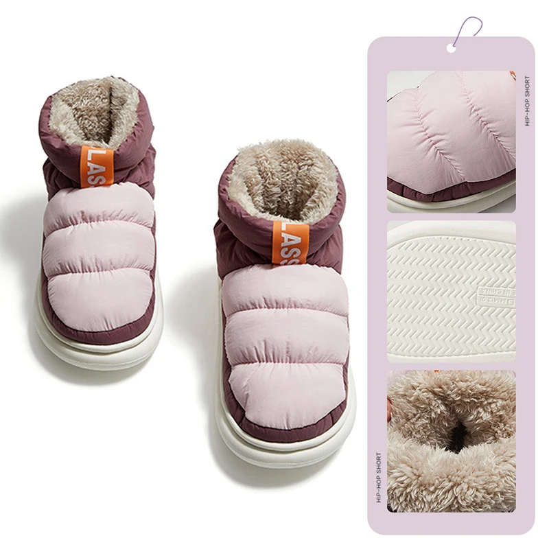 Litfun/женские нечеткие зимние ботинки теплые уютные тапочки на плюшевой подкладке