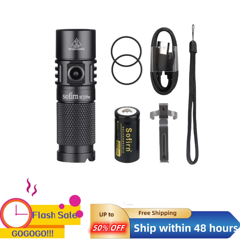 

Sofirn SC21 Pro Anduril 1,0 Mini 16340 мощный фонарик светодиодный USB C перезаряжаемый 1100lm LH351D 90CRI