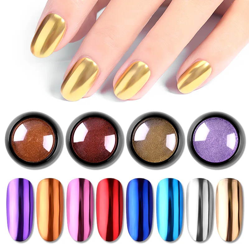 

Magic Mirror Powder Nail Water Ripple Laser Champagne Ultra Fine Mirror Aurora Powder Metal Silver Nail Glue