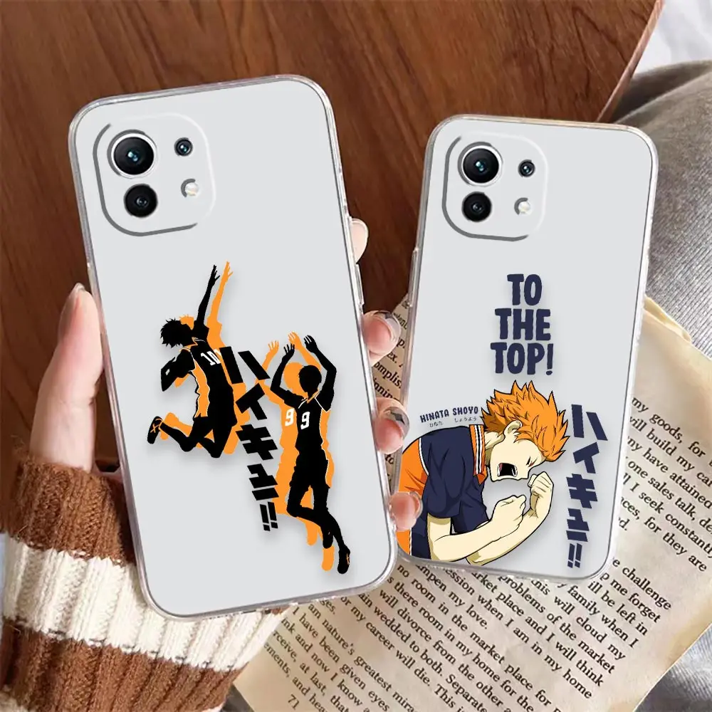 

Clear Phone Case For Xiaomi 13 12 12X 11 11T 10 10S 9SE 9 8 6X Case Funda Coque Capa Shell Cover Haikyuu High School Volleyball