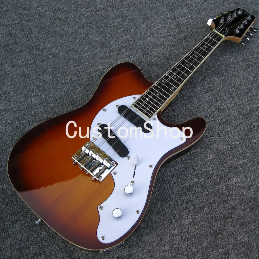 

Rare 8 Strings Mini Travel Mando Electric Guitar Black / Sunburst Mandolin Electric Guitar Rosewood Fingerboard