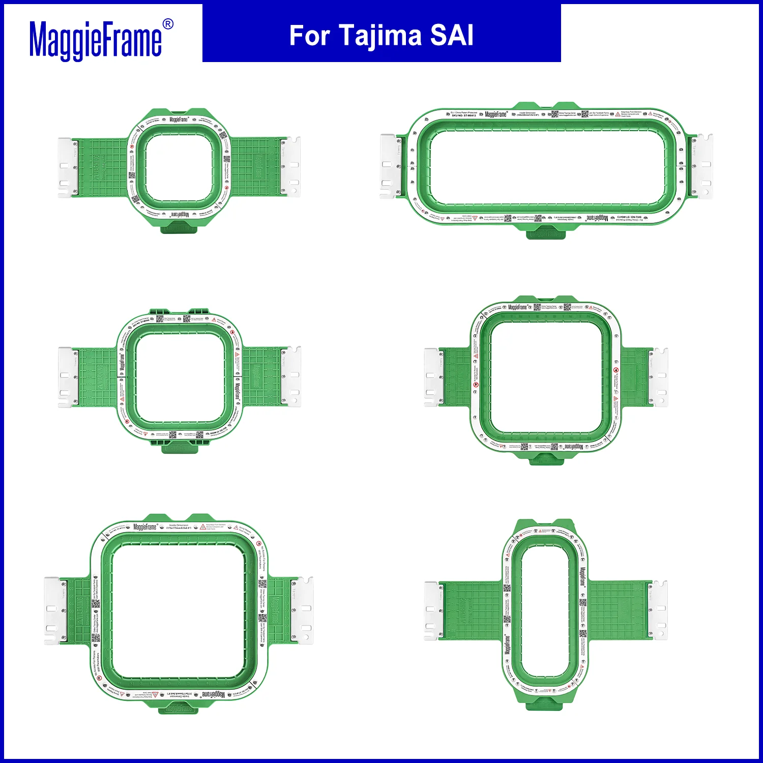 Фото MaggieFrame MightyHoop Магнитный пяль для вышивания для вышивальной машины Tajima Juki SAI MDP-S0801C HoopMaster №1
