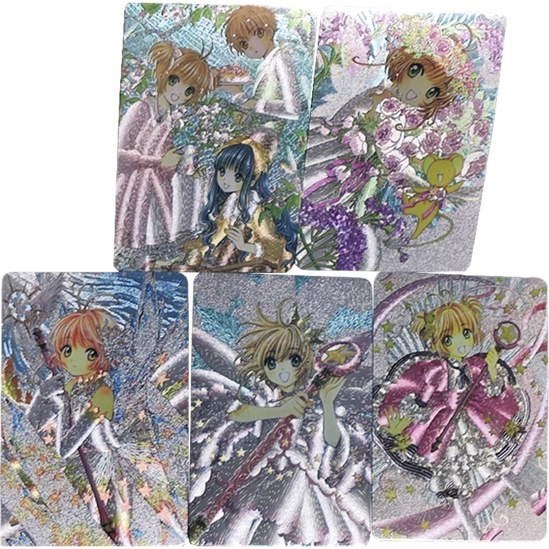 

5pcs/set Kawaii Card Captor Limited Edition Flash Card Kinomoto Sakura Flash Card Anime Collector Cards Gift Toys