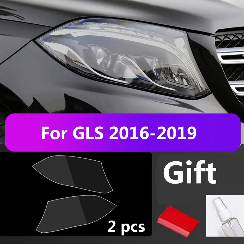 

2 шт. Защитная пленка для автомобильных фар Mercedes Benz X167 X166 GLS 450 320 350d 400 550 черная наклейка прозрачные аксессуары