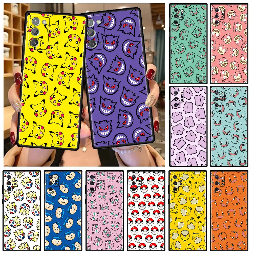 

Case For Samsung Galaxy A50 A20e A70 A10 A40 A20s A10s M30s M23 M51 M31s Black Soft Phone Cover Pokemon Pikachu Cartoon